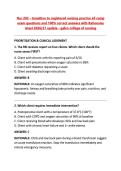 Nur 283 - transition to registered nursing practice all comp &NewLine;exam questions and 100&percnt; correct answers with Rationales &NewLine;latest 2026&sol;27 update - galen college of nursing