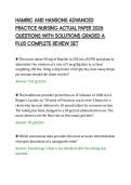 HAMRIC AND HANSONS ADVANCED&NewLine;PRACTICE NURSING ACTUAL PAPER 2026&NewLine;QUESTIONS WITH SOLUTIONS GRADED A&NewLine;PLUS COMPLETE REVIEW SET&NewLine;