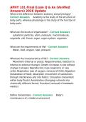 APHY 101 Final Exam Q & As &lpar;Verified Answers&rpar; 2026 Update&period;