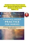 Test Bank For Evidence-Based Practice for Nurses&colon; Appraisal and Application of Research&comma; 5th Edition&comma; by Nola A&period; Schmidt&comma; Janet M&period; Brown&comma; All Chapters 1-19 LATEST&NewLine;