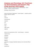 Anatomy and Physiology 101 Final Exam Ivy Tech Questions and Answers &lpar;Top Grade Assured&rpar; 2026