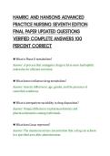 HAMRIC AND HANSONS ADVANCED&NewLine;PRACTICE NURSING SEVENTH EDITION&NewLine;FINAL PAPER UPDATED QUESTIONS&NewLine;VERIFIED COMPLETE ANSWERS 100&NewLine;PERCENT CORRECT&NewLine;