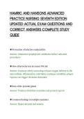 HAMRIC AND HANSONS ADVANCED&NewLine;PRACTICE NURSING SEVENTH EDITION&NewLine;UPDATED ACTUAL EXAM QUESTIONS AND&NewLine;CORRECT ANSWERS COMPLETE STUDY&NewLine;GUIDE