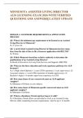 MINNESOTA ASSISTED LIVING DIRECTOR &NewLine;ALD LICENSING EXAM 2026 WITH VERIFIED &NewLine;QUESTIONS AND ANSWERS&vert;&vert; LATEST UPDATE
