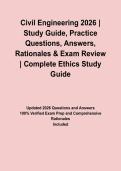 Civil Engineering 2026 &vert; Study Guide&comma; Practice Questions&comma; Answers&comma; Rationales & Exam Review