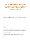 BIOL251 MODULE 8 EXAM REVIEW&colon;&NewLine;AUTONOMIC NERVOUS SYSTEM AND&NewLine;SPECIAL SENSES&vert; 50 QUESTIONS &vert;&NewLine;PORTAGE LEARNING