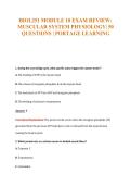 BIOL251 MODULE 10 EXAM REVIEW&colon;&NewLine;MUSCULAR SYSTEM PHYSIOLOGY&vert; 50&NewLine;QUESTIONS &vert; PORTAGE LEARNING