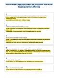 NUR2092 &num;8 Ears&comma; Eyes&comma; Nose&comma; Mouth&comma; and Throat Study Guide Actual&NewLine;Questions and Correct Answers
