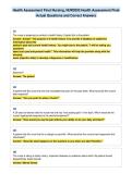Health Assessment Final Nursing&comma; NUR2092 Health Assessment Final&NewLine;Actual Questions and Correct Answers