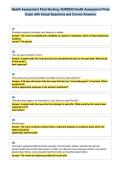 ealth Assessment Final Nursing&comma; NUR2092 Health Assessment Final&NewLine;Exam with Actual Questions and Correct Answers