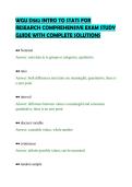 WGU D582 INTRO TO STATS FOR&NewLine;RESEARCH COMPREHENSIVE EXAM STUDY&NewLine;GUIDE WITH COMPLETE SOLUTIONS