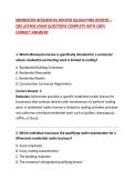 MINNESOTA RESIDENTIAL ROOFER &lpar;QUALIFYING ROOFER &ndash; QR&rpar; LICENSE EXAM QUESTIONS COMPLETE WITH 100&percnt; CORRECT ANSWERS