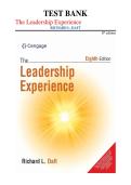 The Leadership Experience Test Bank 8th Edition &vert; Richard L&period; Daft