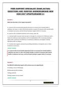 PEER SUPPORT SPECIALIST EXAM &vert;ACTUAL QUESTIONS AND VERIFIED ANSWERS&vert;BRAND NEW 2026-2027 UPDATE&vert;GRADED A&plus;