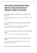 WGU D583 FOUNDATIONS IN PUBLIC&NewLine;HEALTH ACTUAL EXAM WITH 100&NewLine;PERCENT CORRECT SOLUTIONS