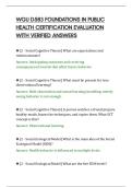 WGU D583 FOUNDATIONS IN PUBLIC&NewLine;HEALTH CERTIFICATION EVALUATION&NewLine;WITH VERIFIED ANSWERS