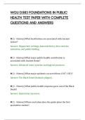 WGU D583 FOUNDATIONS IN PUBLIC&NewLine;HEALTH TEST PAPER WITH COMPLETE&NewLine;QUESTIONS AND ANSWERS&NewLine;