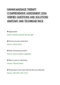 HAWAII MASSAGE THERAPY&NewLine;COMPREHENSIVE ASSESSMENT 2026&NewLine;VERIFIED QUESTIONS AND SOLUTIONS&NewLine;ANATOMY AND TECHNIQUE PACK&NewLine;