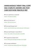 HAWAII MASSAGE THERAPY FINAL SCRIPT&NewLine;2026 COMPLETE ANSWERS AND STUDY&NewLine;GUIDE BODYWORK PRINCIPLES PREP