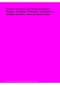 Nursing Research & Evidence-Based Practice Test Bank 2026&sol;2027 &ndash; Practice Questions & Verified Answers