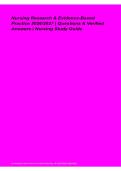 Nursing Research & Evidence-Based Practice Study Guide 2026&sol;2027 &ndash; Practice Questions & Verified Answers