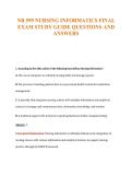 NR 599 NURSING INFORMATICS FINAL&NewLine;EXAM STUDY GUIDE QUESTIONS AND&NewLine;ANSWERS