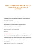 NR 599 NURSING INFORMATICS FINAL&NewLine;EXAM PREP QUESTIONS AND&NewLine;ANSWERS