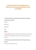 NR 599 NURSING INFORMATICS&NewLine;PRACTICE EXAM QUESTIONS AND&NewLine;ANSWERS