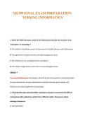 NR 599 FINAL EXAM PREPARATION&colon;&NewLine;NURSING INFORMATICS