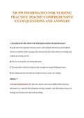 NR 599 INFORMATICS FOR NURSING&NewLine;PRACTICE 2026&sol;2027 COMPREHENSIVE&NewLine;EXAM QUESTIONS AND ANSWERS