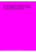 Nursing Research & Evidence-Based Practice Study Guide 2026&sol;2027 &ndash; Practice Questions & Verified Answers