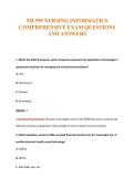 NR 599 NURSING INFORMATICS&NewLine;COMPREHENSIVE EXAM QUESTIONS&NewLine;AND ANSWERS