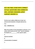 ECO 336 FINAL EXAM WITH CORRECT &NewLine;ACTUAL QUESTIONS AND CORRECTLY &NewLine;WELL DEFINED ANSWERS LATEST &NewLine;ALREADY GRADED A&plus; 