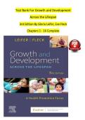 Test Bank For Growth and Development Across the Lifespan 3rd Edition By Gloria Leifer&semi; Eve Fleck Chapters 1 - 16 Complete&NewLine;