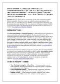TEXAS MASTER PLUMBER LICENSING EXAM &ndash; &NewLine;COMPREHENSIVE PRACTICE ACTUAL EXAM &lbrack;QUESTION 1&NewLine;200&rsqb; AND ANSWERS UPDATED 2026&sol;2027 &vert; 100&percnt; VERIFIED &vert; &NewLine;DETAILED RATIONALES &ndash; PASS GUARANTEED A&plus; GRADED &NewLine;&vert; INSTANT DOWNLOAD 