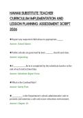 HAWAII SUBSTITUTE TEACHER&NewLine;CURRICULUM IMPLEMENTATION AND&NewLine;LESSON PLANNING ASSESSMENT SCRIPT&NewLine;2026