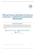 NSG 550 Exam 3 35&plus; Questions & Answers 2026&sol;2027 &vert; Updated Exam Questions &lpar;Rationales&rpar;