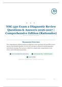 NSG 550 Exam 2 Diagnostic Review 50&plus; Questions & Answers 2026&sol;2027 &vert; Comprehensive Edition &lpar;Rationales&rpar;