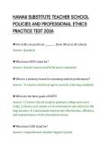 HAWAII SUBSTITUTE TEACHER SCHOOL&NewLine;POLICIES AND PROFESSIONAL ETHICS&NewLine;PRACTICE TEST 2026&NewLine;