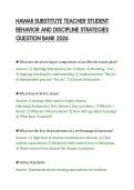 HAWAII SUBSTITUTE TEACHER STUDENT&NewLine;BEHAVIOR AND DISCIPLINE STRATEGIES&NewLine;QUESTION BANK 2026