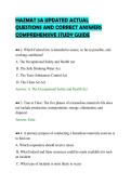 HAZMAT 5A UPDATED ACTUAL&NewLine;QUESTIONS AND CORRECT ANSWERS&NewLine;COMPREHENSIVE STUDY GUIDE&NewLine;