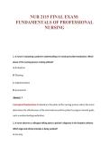 NUR 2115 FINAL EXAM&colon;&NewLine;FUNDAMENTALS OF PROFESSIONAL&NewLine;NURSING