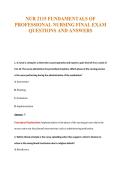 NUR 2115 FUNDAMENTALS OF&NewLine;PROFESSIONAL NURSING FINAL EXAM&NewLine;QUESTIONS AND ANSWERS