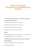 NUR 2115 FINAL EXAM&colon;&NewLine;FUNDAMENTALS OF PROFESSIONAL&NewLine;NURSING