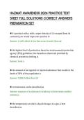 HAZMAT AWARENESS 2026 PRACTICE TEST&NewLine;SHEET FULL SOLUTIONS CORRECT ANSWERS&NewLine;PREPARATION SET