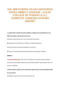 NSG 3850 NURSING EXAM 4 QUESTIONS&NewLine;WITH CORRECT ANSWERS &ndash; GALEN&NewLine;COLLEGE OF NURSING &lpar;U&period;S&period;&rpar; &vert;&NewLine;COMPLETE VERIFIED ANSWERS&NewLine;2026&sol;2027