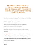 NSG 3850 EXAM 1 &lpar;VERSION A&rpar; &ndash;&NewLine;MENTAL HEALTH NURSING&NewLine;FOUNDATIONS&period; GALEN COLLEGE OF&NewLine;NURSING &lpar;U&period;S&period;&rpar; &vert; COMPLETE VERIFIED&NewLine;ANSWERS 2026&sol;2027