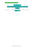 Test Bank for Project Management in Practice 7th Edition by Jack R&period; Meredith & Scott M&period; Shafer &vert; Chapters 1&ndash;8 Complete &vert; Latest Updated 2025&ndash;2026