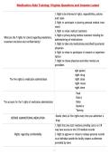 Medication Aide Training&colon; Virginia Questions and Answers Latest &NewLine;