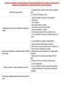 Commonwealth of Virginia Board of Nursing Medication Aide Curriculum for Registered Medication Aides Questions and Answers